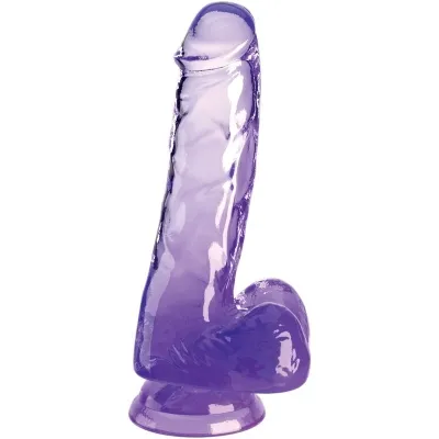 Realistischer Penis Mit Eier 13,5cm Lila – King Cock