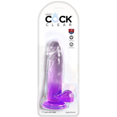 Realistischer Penis Mit Kugeln 15,2cm Lila | King Cock