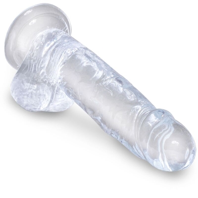 Realistischer Penis Mit 15,2cm Transparenten Eieren | King Cock