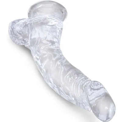Realistisch Geschleifener Penis Mit 16,5cm Transparenten Bällen – King Cock