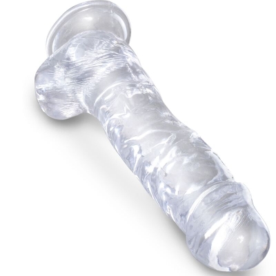 Realistischer Penis Mit 16,5cm Transparenten Hodenen | King Cock