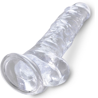 Realistischer Penis Mit 16,5cm Transparenten Hodenen | King Cock