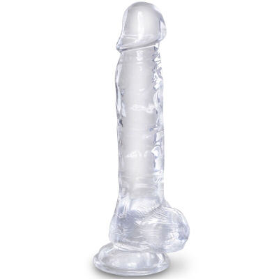 Realistischer Penis Mit 16,5cm Transparenten Hodenen | King Cock