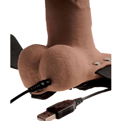 Gurt Mit Vibrator Penis Und Hoden Wiederaufladbar 15cm | Fetish Fantasy