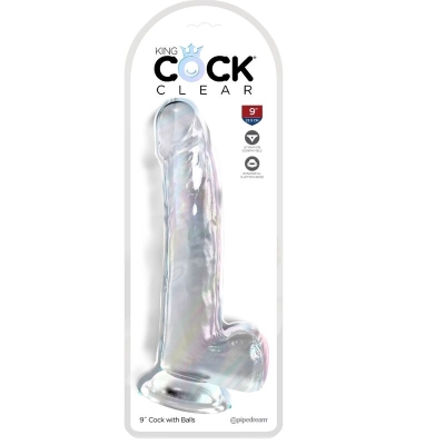 Dildo Mit Hoden 20,3cm Transparent | King Cock