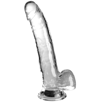 Dildo Mit Hoden 20,3cm Transparent | King Cock
