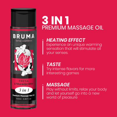 Premium Massageöl Erdbeere 3 In 1 100ml | Bruma