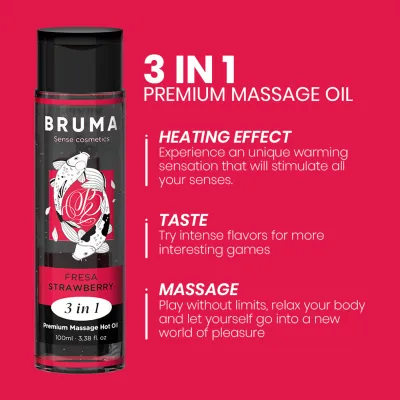 Premium Massageöl Erdbeere 3 In 1 100ml – Bruma