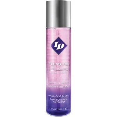Bottle of water-based lubricant, purple and silver, 500 ml, brand ID Pleasure.