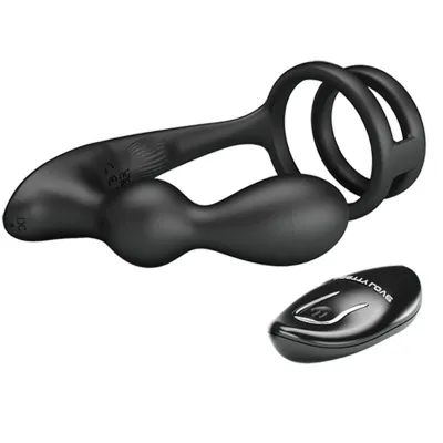 Marshall cock ring with vibrating anal plug – Pretty Love