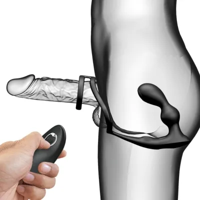 Marshall cock ring with vibrating anal plug – Pretty Love