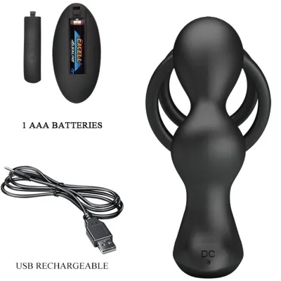 Marshall cock ring with vibrating anal plug – Pretty Love
