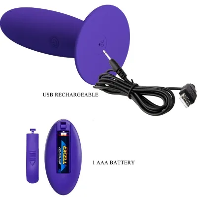 Anal vibrator with remote control, violet – Pretty Love Youth