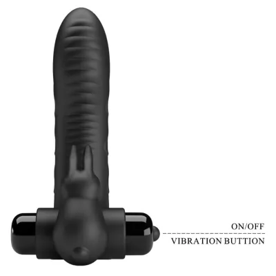 Vance Black Rabbit Vibrator Fingerabdeckung – Pretty Love