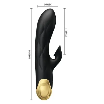 Gold-plated luxury vibrator, black | Pretty Love
