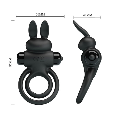 Vibrator Iii Kaninchenring Für Schwarzen Penis | Pretty Love