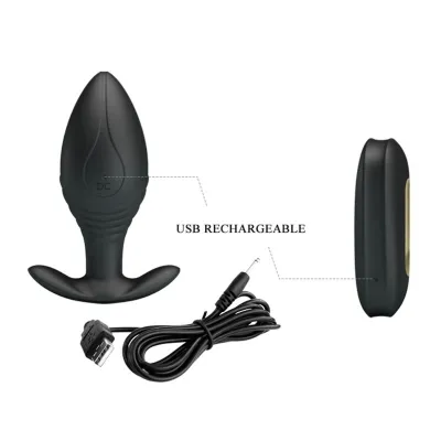 Regina anal plug vibrator black – Pretty Love