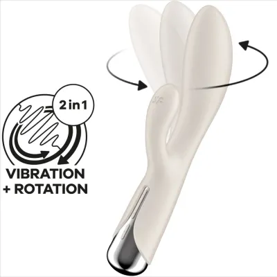 Spinning Rabbit 1 Clitoral and G-Spot Stimulator Beige | Satisfyer