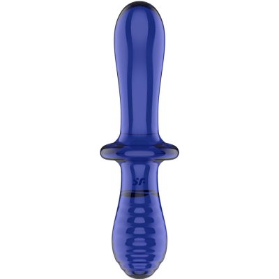 Doppel Kristall Dildo Blau | Satisfyer