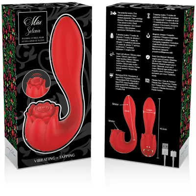 Mia - Selena Stimulator Vibrating + Flaps Red