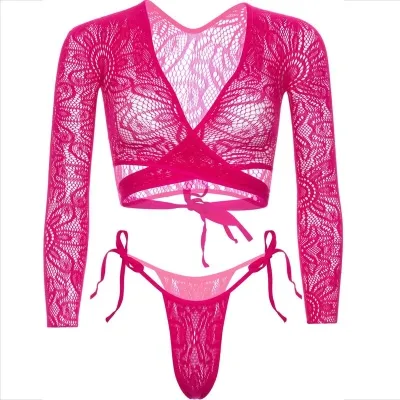 Top Crop Aus Spitze Mit Tanga – Leg Avenue