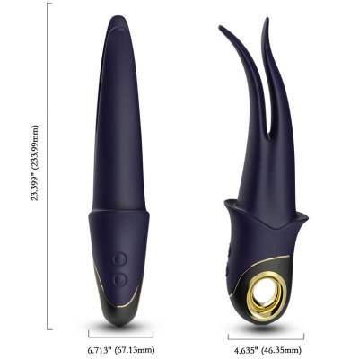 Shadow Vibrator Doppelkopf Teasing Blau  –  Armony