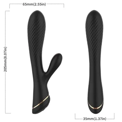 Silicone Rabbit Vibrator Black | Armony