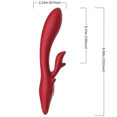 Elk Rabbit Vibrator, Red | Armony