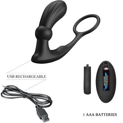 Warren Black Anal Ring & Vibrator – Pretty Love