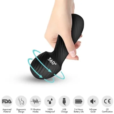 Dazzle Massager & Vibrator Small Black – Armony