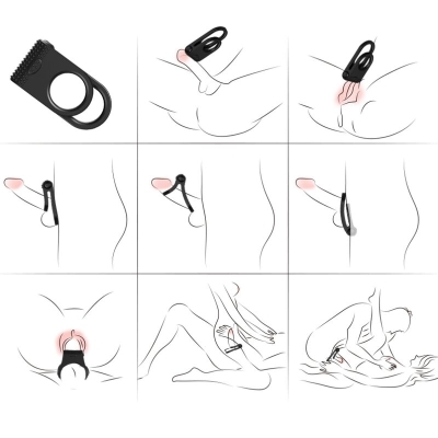Twins Doppelring-Vibrator Für Paare Schwarz  –  Armony