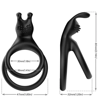 Tensy Doppelter Kaninchenring Schwarz – Armony