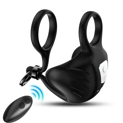 Manta Vibrator Ring Testicles Black – Armony