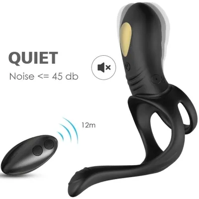 Joy Jumper Vibrating Ring for Couples with Anal Plug Black – Armony