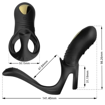 Joy Jumper Vibrating Ring for Couples & Anal Plug Black – Armony