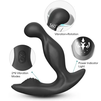 Bat King Prostate Vibrator Rotator Black – Armony