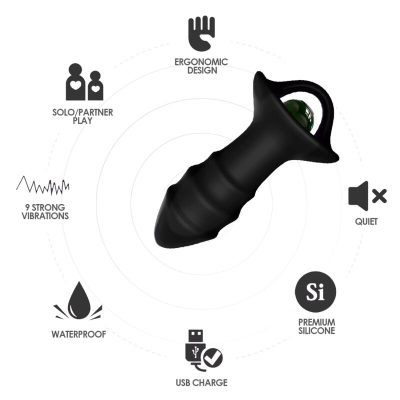 Kylin Fingervibrator & Analplug Mit Fernbedienung Schwarz  –  Armony
