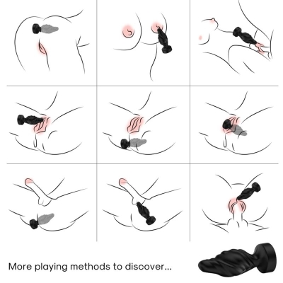 Vibrator & Anal Plug Remote Control Black  –  Armony