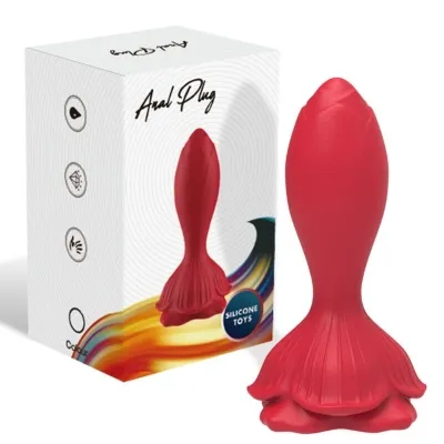 Vibrator & Anal Plug Rose In Red – Armony