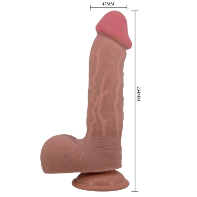 Realistischer Dildo Der Sliding Skin-Serie Mit Saugnapf Braun 23,4cm | Pretty Love
