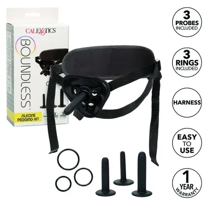 Silikon-Pegging-Set mit Geschirr, drei Sonden und Ringen, einfach zu bedienen, ein Jahr Garantie.