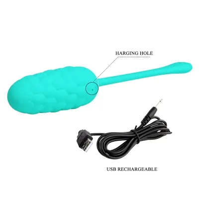Vibrating Egg with Sea Texture in Aqua Green – Pretty Love