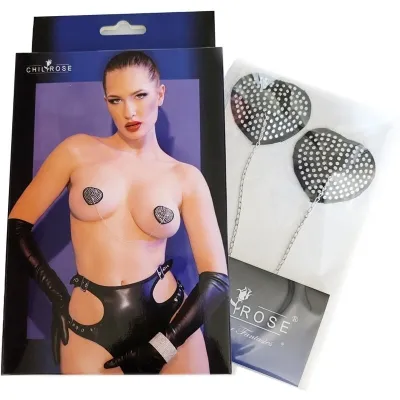 Cr 4662 Nipplepatches Silber & Schwarz – Chilirose