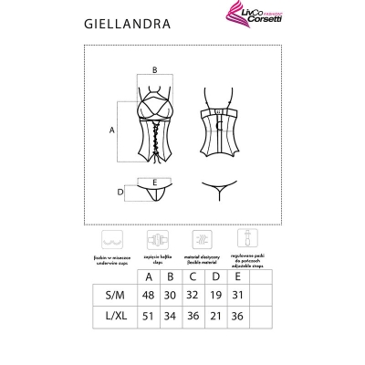 Giellandra For The Senses Kollektion Korsett + Höschen Schwarz L/XL | Livco Corsetti Fashion