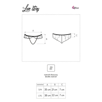 Love Story Lc 90679 Panty Ouvert Schwarz L/XL | Livco Corsetti Fashion