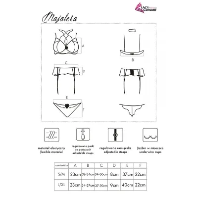 Majalesa Bh + Strumpfgürtel + Panty Schwarz – Livco Corsetti Fashion