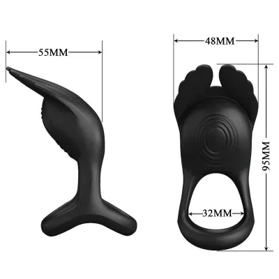 Vibrant Penis Ring 7 Modes Black Silicone – Pretty Love