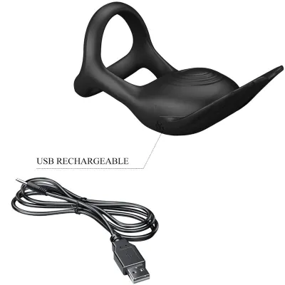 Vibrant Penis Ring 7 Modes Black Silicone – Pretty Love