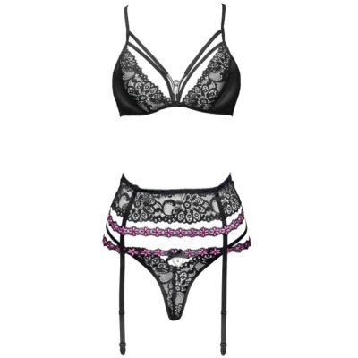 Snehana Lc 90443 BH + Strumpfgürtel + Höschen Schwarz | Livco Corsetti Fashion