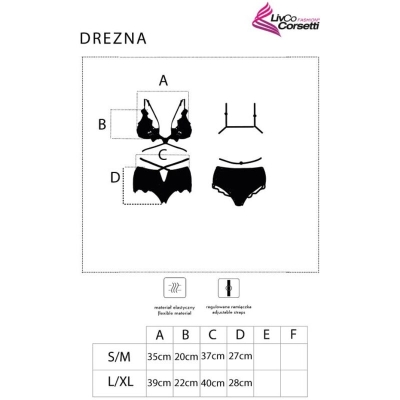 Drezna Lc 90733 BH + Panty Schwarz L/XL | Livco Corsetti Fashion